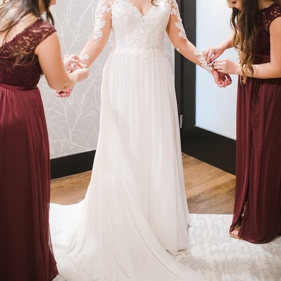 Bridesmaids Dress - Size 8 - Wine - David’s Bridal - Picture 2 of 6